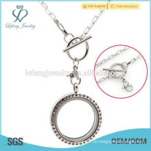 Neue Ankunft Edelstahl 16 &#39;&#39; Silber Knebelverschluss Rechteck schwimmende Charme locket Anhänger Halskette Schmuck für Männer und Frauen